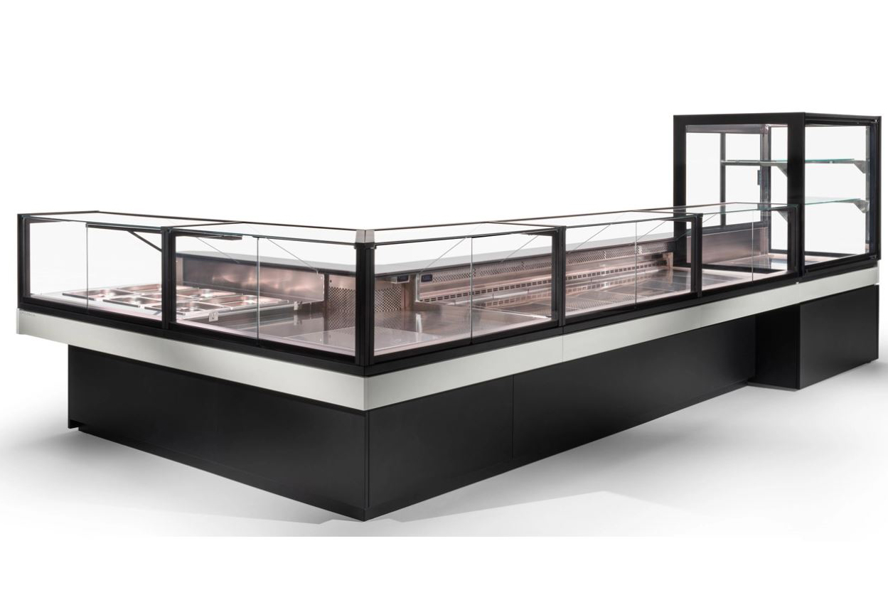 Rashladne i tople vitrine za prodaju mesa suhomesnatih proizvoda sireva