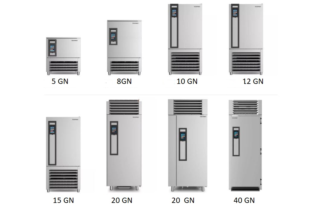 Šokeri za šokiranje hrane kapaciteti GASTRONORM ILI EURONORM od 3 GN 1 1 do 20 GN 1 1 s kolicima