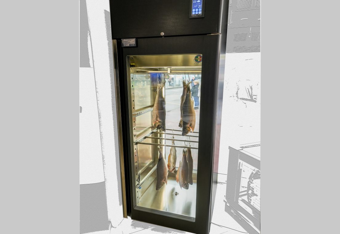 Zidne vertikalne izložbene vitrine za odležavanje ribe oprema dizaj za delikates ribarnicu Zagreb 5 2 Ret